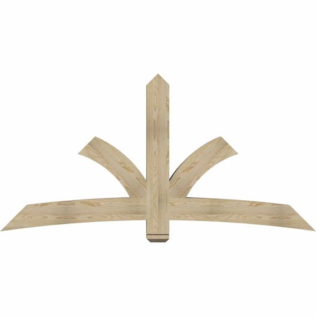 Ekena Millwork Davenport Rough Sawn Timber Gable Bracket, Douglas Fir, 84"W x 42"H x 6"D x 6"F, 12/12 Pitch GBW084X42X0606DAV00RDF